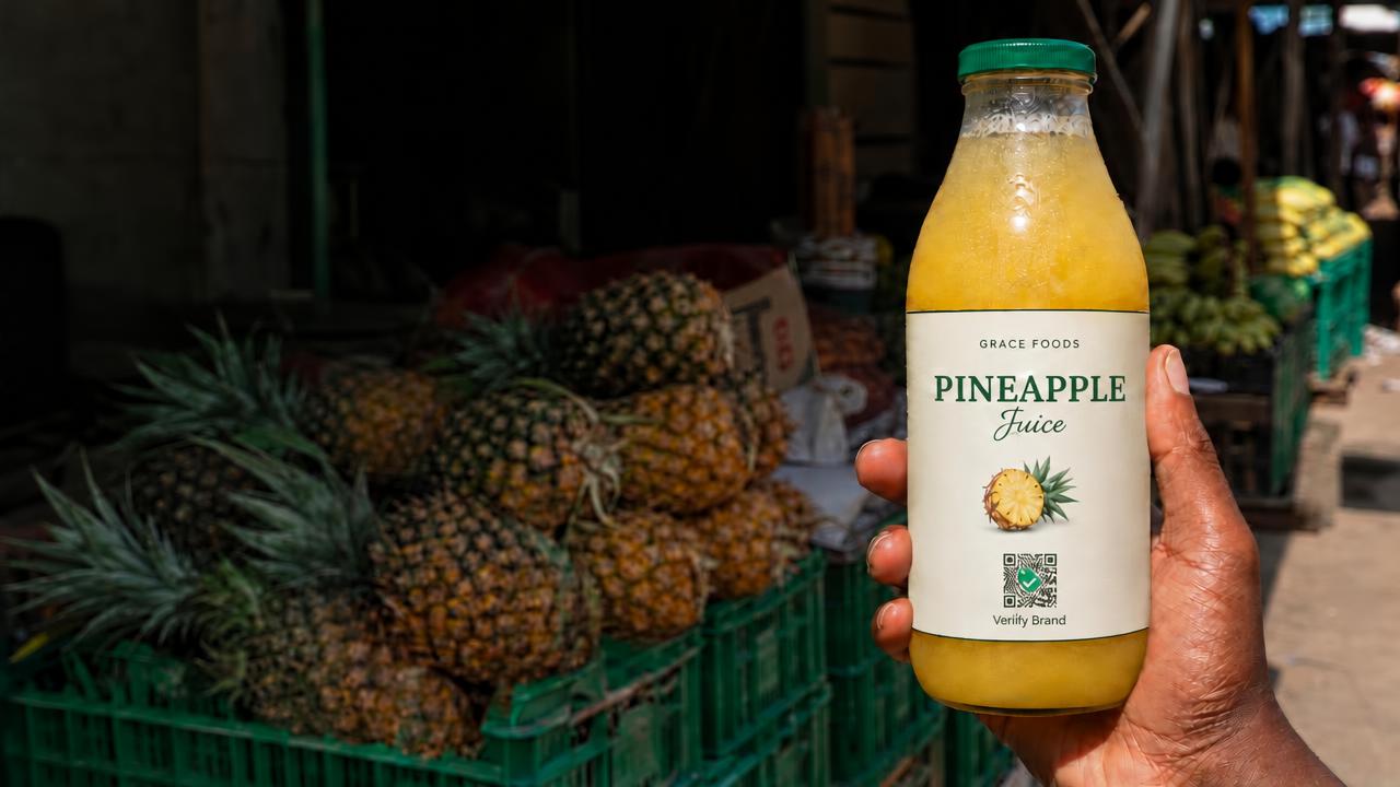 Product bottle label with a SafeTag QR code